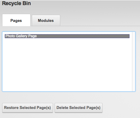 Restore deleted page in DNN 7