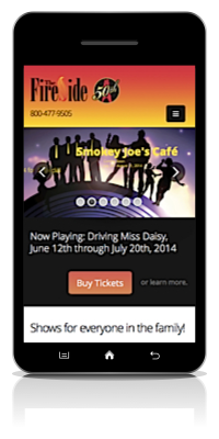 Responsive website on tablet (menu closed)