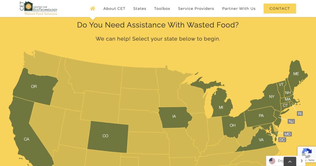 WastedFood.CETOnline.org custom interactive map screenshot
