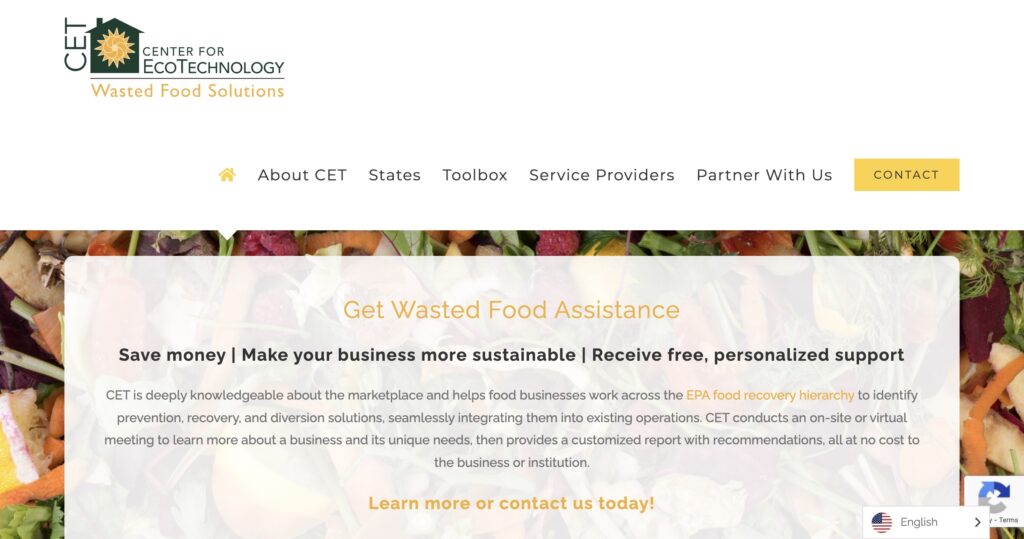 WastedFood.CETOnline.org website screenshot
